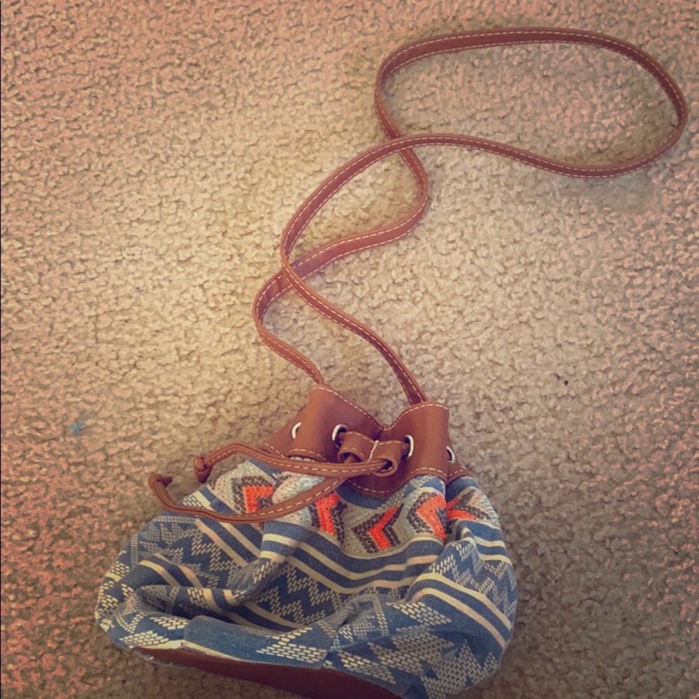 A boho looking crossbody purse